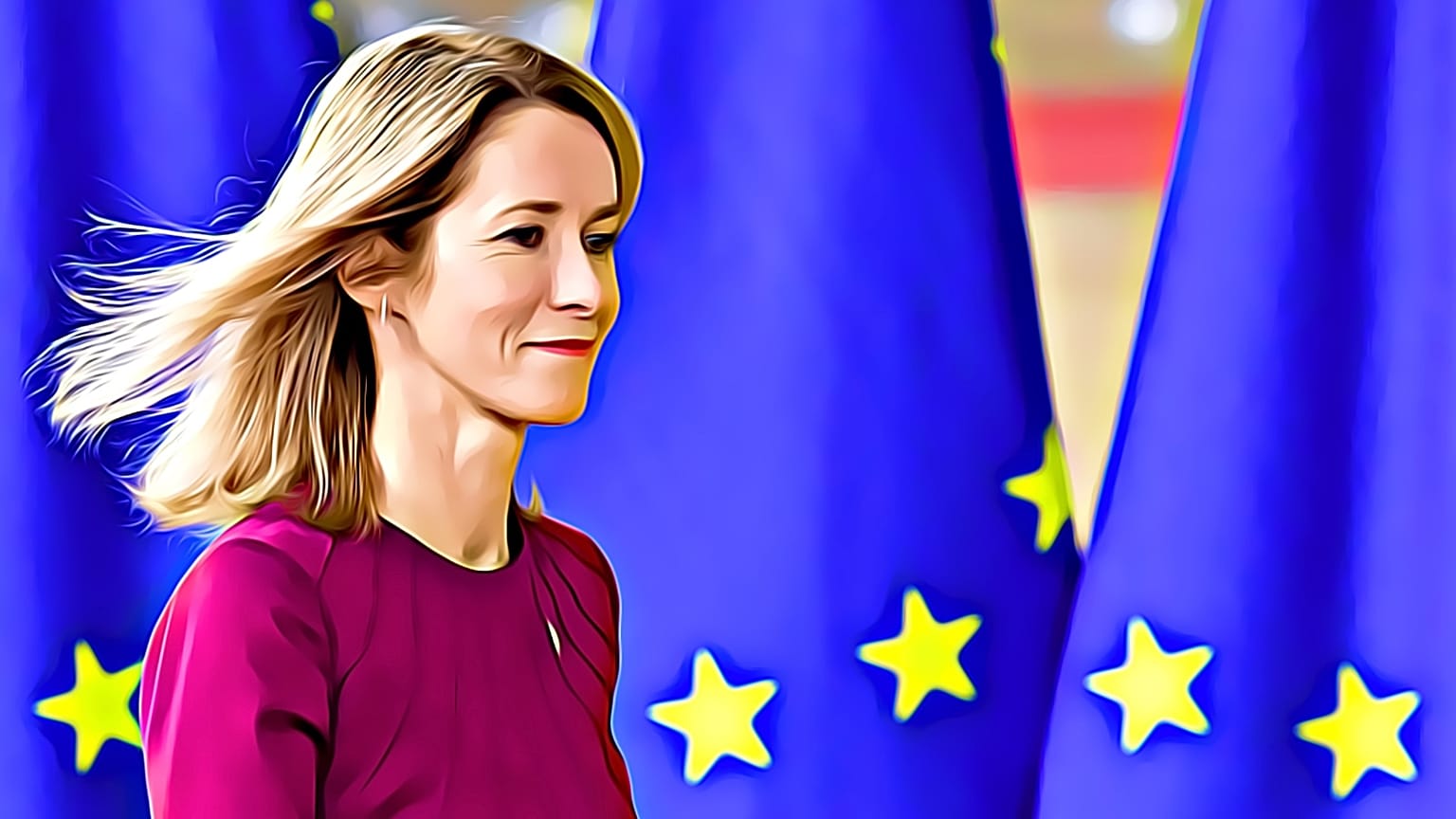 Kaja Kallas a brüsszeli uniós csúcson, 2022-ben