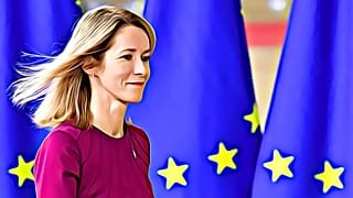 Kaja Kallas a brüsszeli uniós csúcson, 2022-ben