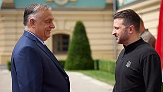 Volodymyr Zelenskyy accueille Viktor Orban à Kyiv, le 2 juillet 2024.