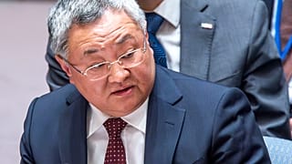 Fu Cong, China's permanent representative to the United Nations addresses members of the U.N. Security Council in April 2024. 