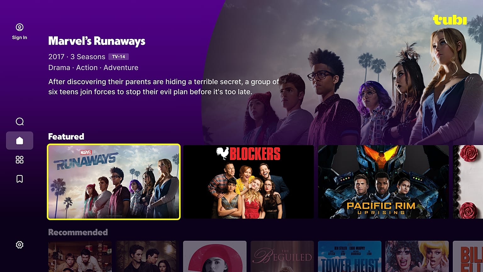 Tubi's UK platform