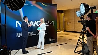 Honor's CEO George Zhao speaks to Euronews' Business Editor Angela Barnes at GSMA MWC Shanghai, China