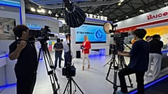Vincent Zhan, Vice President of Consumer Business Group, iFLYTEK talks to Euornews' Angela Barnes at MWC in Shanghai, China