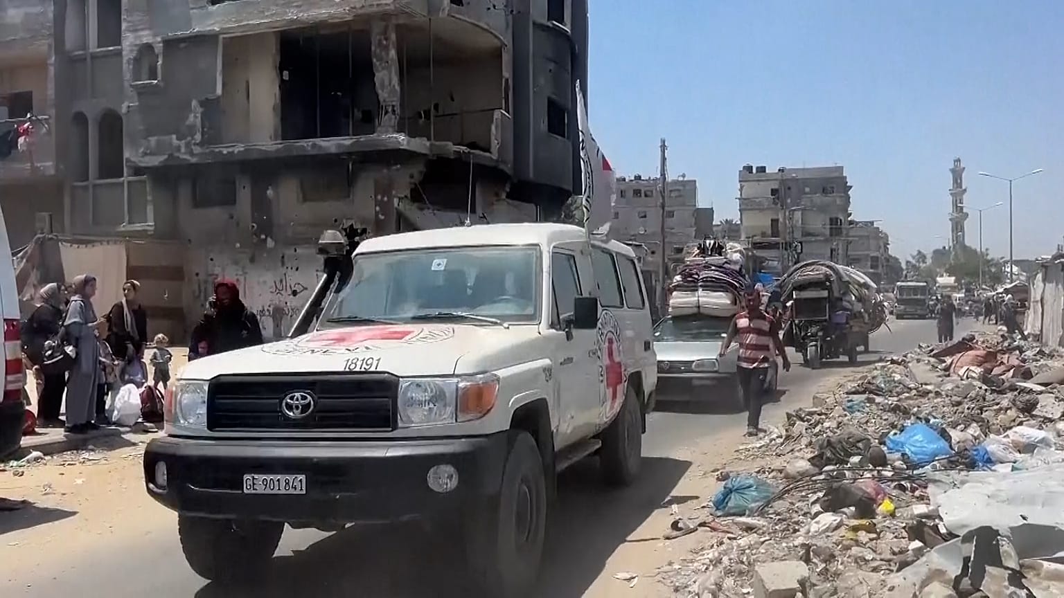 Ambulance leaving hospital area