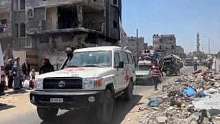 Ambulance leaving hospital area