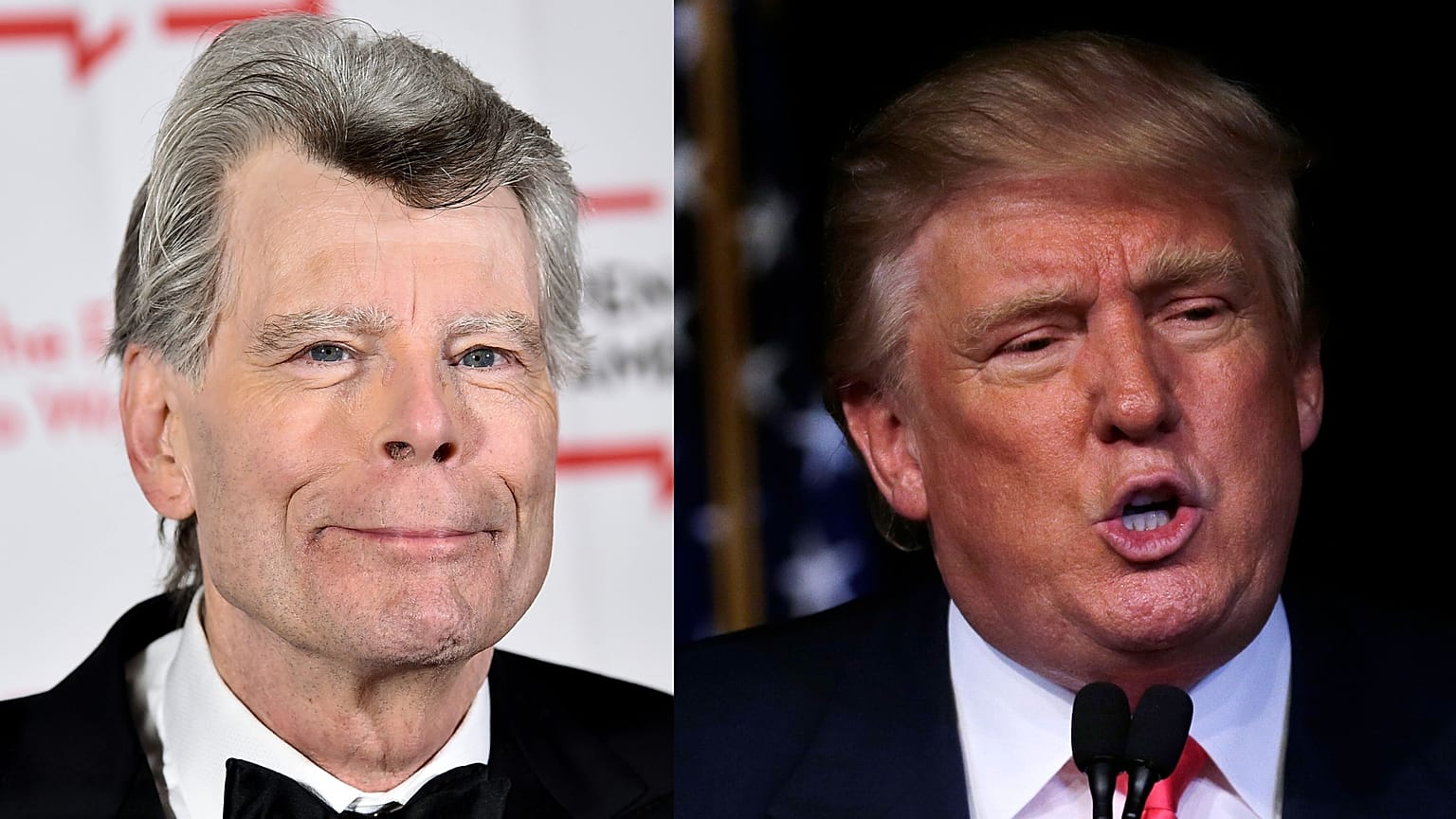 Stephen King (solda) ve Donald Trump
