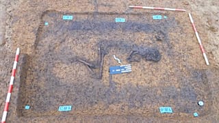 The burial ground was discovered along a Czech motorway.