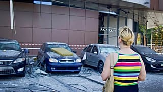 В результате удара был поврежден торговый центр в городе