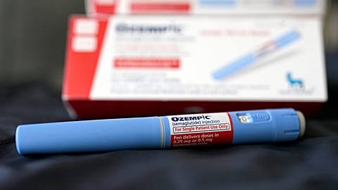 The injectable drug Ozempic is shown in 2023.