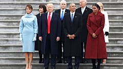 Melania Trump,  Donald Trump, Mike Pence, Barack Obama, Joe Biden ve Michelle Obama, Washington, 20 Ocak 2017.
