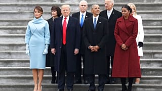 Melania Trump,  Donald Trump, Mike Pence, Barack Obama, Joe Biden ve Michelle Obama, Washington, 20 Ocak 2017.