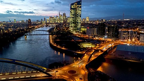 The European Central Bank is pictured in Frankfurt, Germany