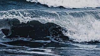 Waves crash on the Spanish coast, which could see a major tsunami within 30 years.