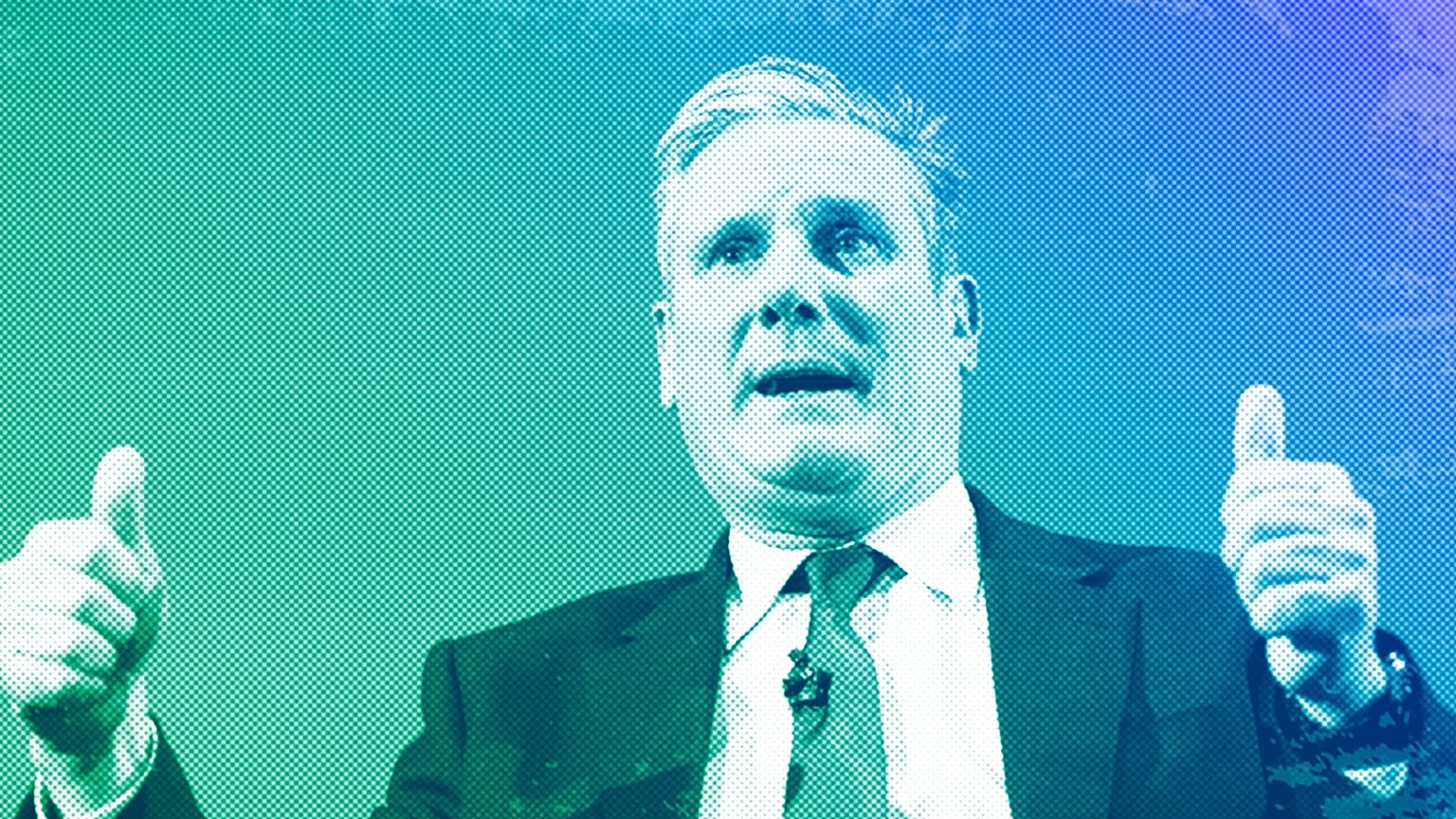Keir Starmer, Leader of Britain's opposition Labour Party gestures during a question and answer session at a business conference in London, February 2024