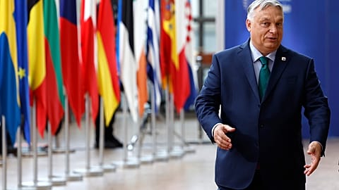 Премьер-министр Виктор Орбан прибыл в Брюссель на саммит ЕС 27 июня, за несколько дней до того, как Венгрия стала председателем Совета ЕС на основе ротации.