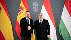 Santiago Abascal és Orbán Viktor Budapesten idén áprilisban