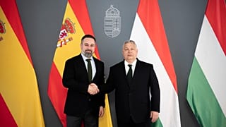 Santiago Abascal és Orbán Viktor Budapesten idén áprilisban