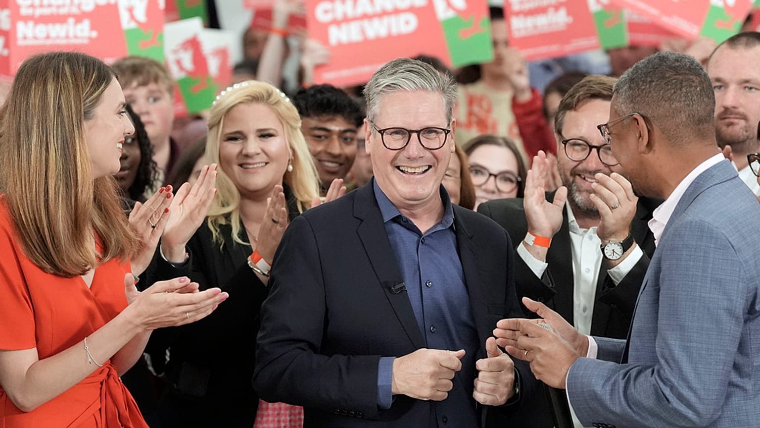 Labour leader, now UK Prime Minister, visits Wales on 3 July 2024, the last day of his successful election campaign