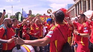 Aficionados españoles en la Eurocopa. 