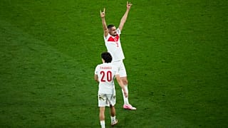 Merih Demiral'ın tartışılan bozkurrt selamlaması, Leipzig, Almanya, 2 Haziran, 2024. (Fotoğraf: AP)
