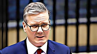 Keir Starmer a Downing Street 10. előtt, 2024 július 5-én
