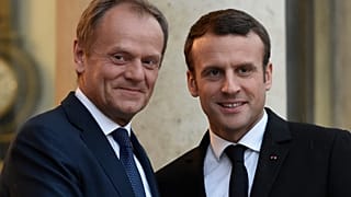 Polonya Başbakanı Donald Tusk ve Fransa Cumhurbaşkanı Emmanuel Macron.