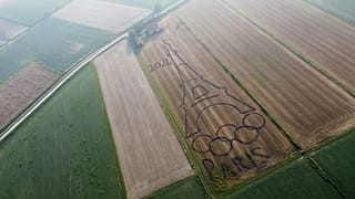 Giant Eiffel Tower carved into the ground