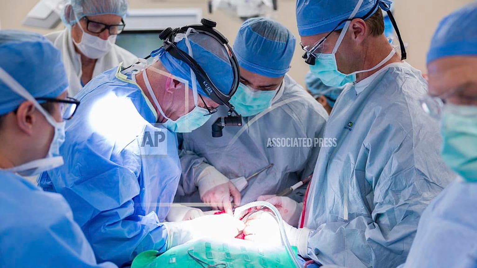 الطاقم الطبي يجري عملية زرع في حنجرة المريض