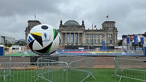 Fan zone at the Reichtstag in Berlin.