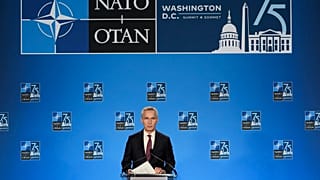 Joe Biden na cimeira da NATO em Washington, em julho de 2024.