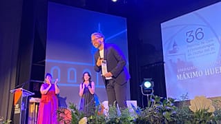 Máximo Huerta receives the title of ambassador of the l'Alfas del Pi film festival