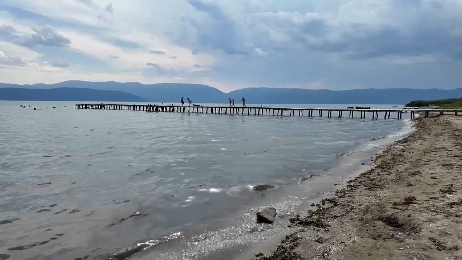 A Preszpa-tó észak-macedóniai része 2024. július 13-án