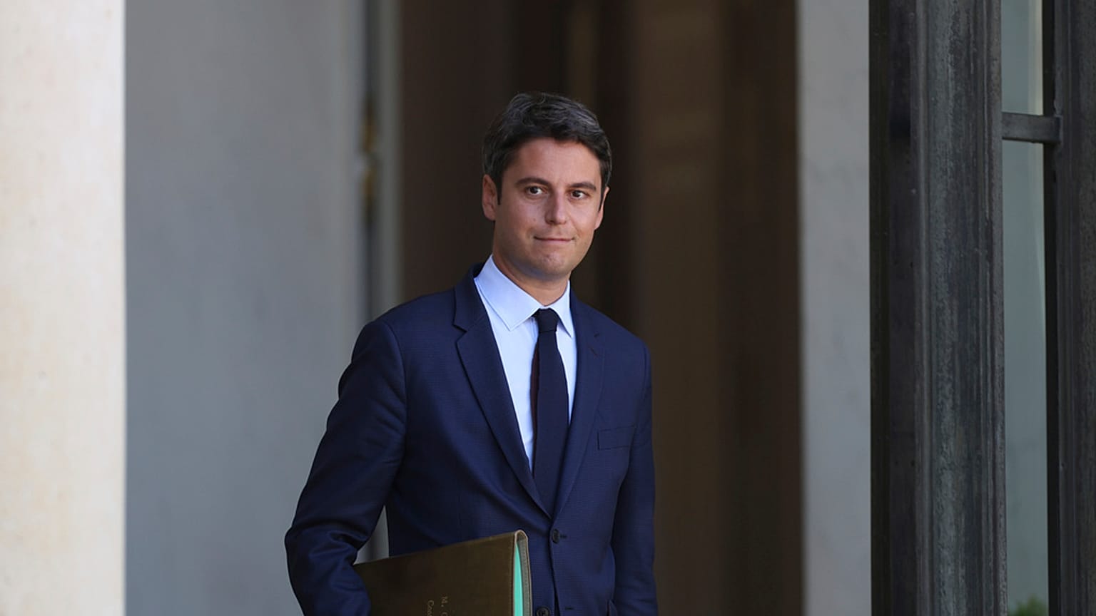 French Prime Minister Gabriel Attal leaves the weekly cabinet meeting, Tuesday, July 16, 2024 in Paris.
