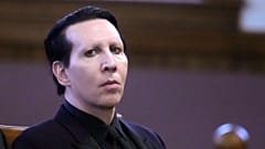 Marilyn Manson in court after being charged with two misdemeanour counts of simple assault, Sept. 18, 2023, in Laconia, New Hampshire