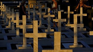 Graves of soldiers killed in the 1974 Turkish invasion of Cyprus.