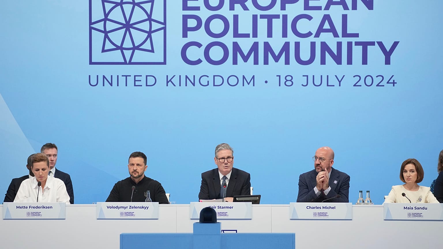 Cimeira da Comunidade Política Europeia no Palácio Blenheim em Woodstock, Inglaterra