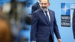 نیکول پاشینیان، نخست وزیر ارمنستان در نشست ناتو، سال ۲۰۱۸ میلادی