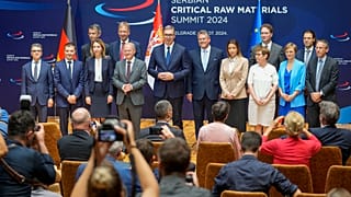 Aleksandar Vucic, Olaf Scholz és Maros Sefcovic Belgrádban - 2024. július 19.