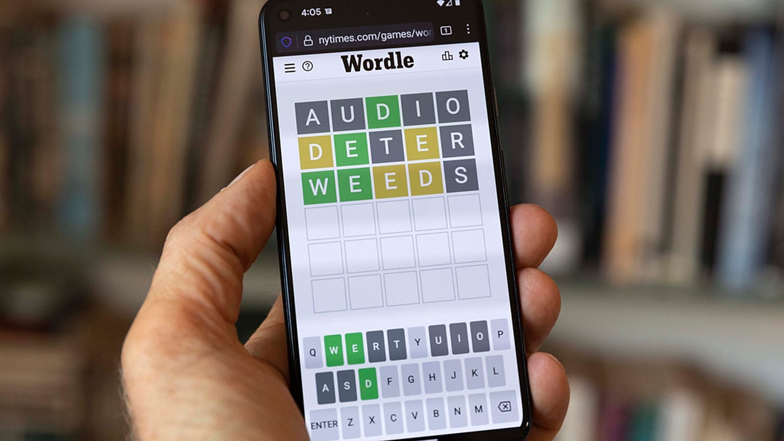  A Wordle game is seen on a mobile phone (file photo)