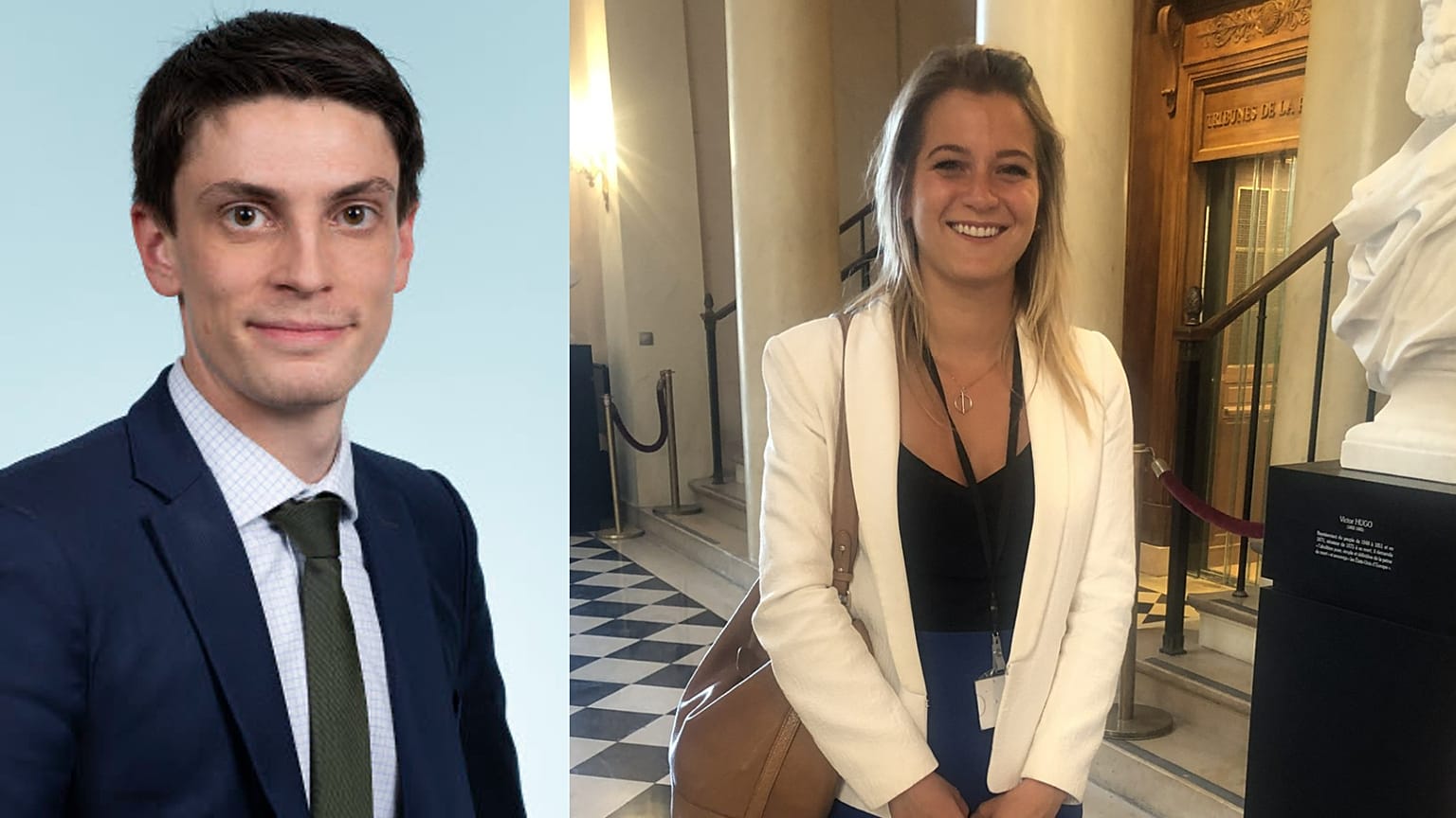 Flavien Termet, député RN (à gauche) et Céline Hervieu, députée socialiste du NFP (à droite).