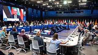 The informal meeting of justice ministers of the European Union takes place in the Varkert Bazaar conference hall in Budapest, Hungary on Monda