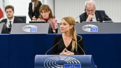 Aurore Lalucq addresses the European Parliament in 2023