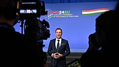 Tuzson Bence igazságügyminiszter az informális ülés utáni sajtótájékoztatón - Budapest, 2024. július 23. 