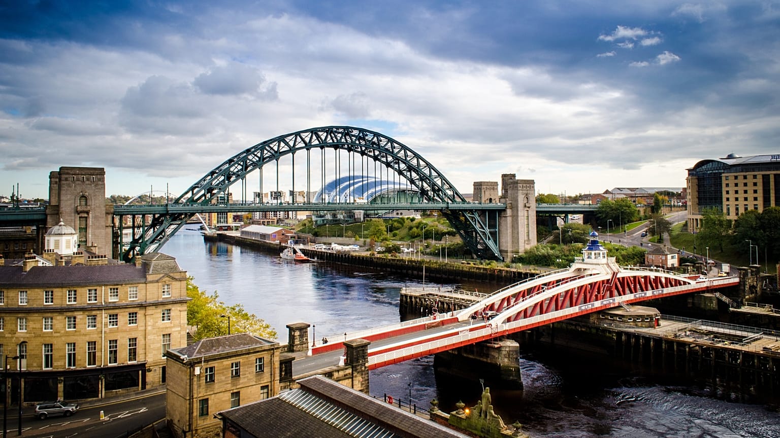 An aerial shot of Newcastle