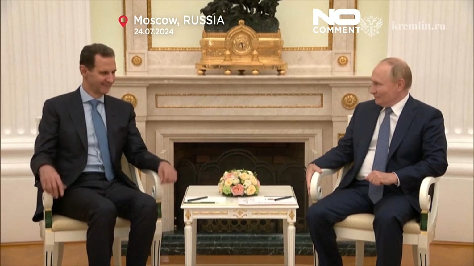 Le président russe Vladimir Poutine a reçu mercredi soir à Moscou son homologue Bachar al-Assad
