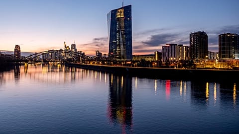 The European Central Bank pictured at the river Main in Frankfurt, Germany.