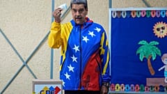 Nicolás Maduro bei der Stimmabgabe, 28. Juli 2024
