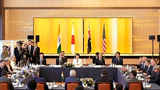 Bakanlar, 29 Temmuz 2024 Pazartesi günü Tokyo'da Dışişleri Bakanlığı'nın Iikura konukevinde düzenlenen Dörtlü Bakanlar Toplantısına katıldı. (AP Fotoğrafı/Shuji Kajiyama)