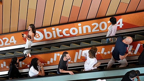 People arrive at the Bitcoin 2024 Conference Saturday, July 24, 2024, in Nashville, Tenn
