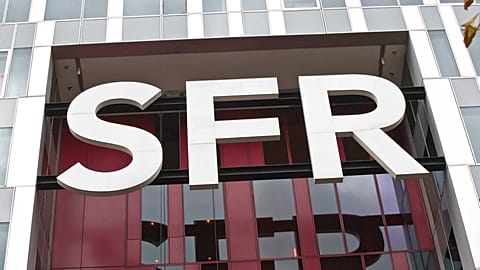 File - The Logo of French telecoms' SFR Group SA is pictured in Saint Denis, outside Paris, France, Wednesday, 13 September 2017. 